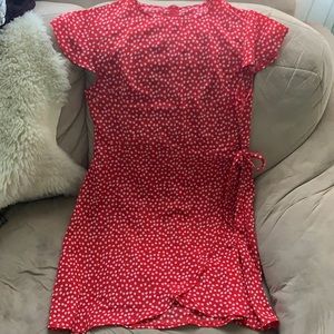 Red Polka dot floral dress